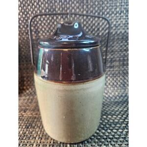 Antique Weir Pint Fruit Jar 1892 Stoneware Canning Jar Primitive Kitchen Crock